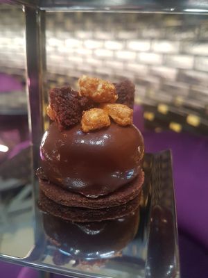 Chocolate cream with mango at Alibi in Sydney