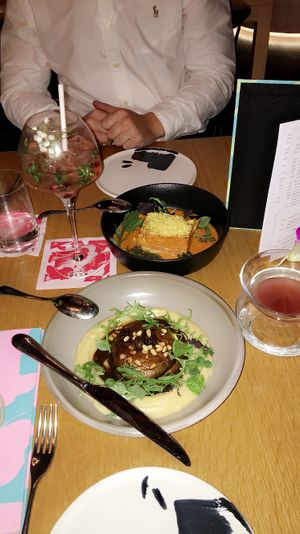 Mains: portobello mushroom; sweet potato. at Alibi in Sydney