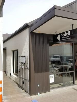 Go down the alleyway here to get to Fedeli @ 47 Helwick St at Fedeli Cafe in Wanaka