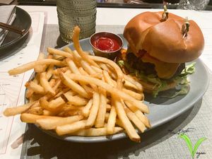 Planta burger at PLANTA in Miami Beach