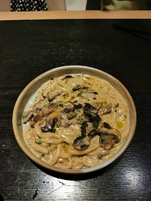 Truffle cream udon at PLANTA in Miami Beach