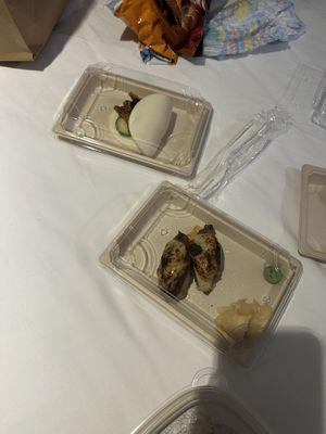 Mushroom bao and eggplant truffle sashimi  at PLANTA in Miami Beach