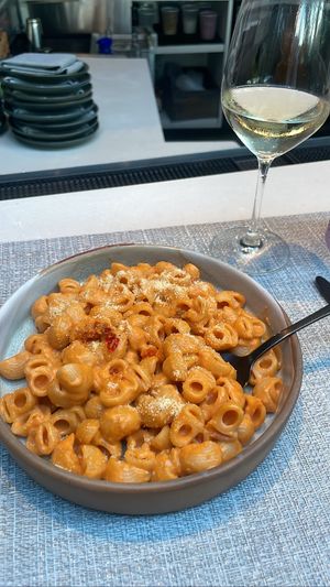 Spicy lumaconi pasta   at PLANTA in Miami Beach