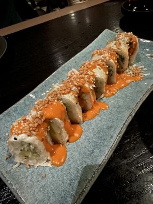 Special roll with mango and soy wrapper  at PLANTA in Miami Beach