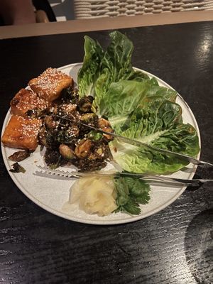 Lettuce wraps… a wee bit awkward with large pieces, but delicious  at PLANTA in Miami Beach