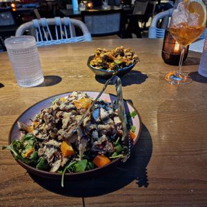 Mushroom salad at PLANTA in Miami Beach