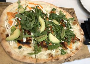 Buffalo cauliflower pizza  at PLANTA in Miami Beach