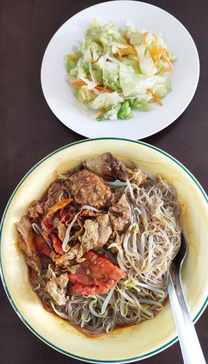 Takeaway Lor Mee (Beehoon option) with additional cabbage - upsized at Seng Kee Vegetarian Food 生记素食 in Central Singapore