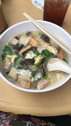 Fish soup with mee sua. Only availble on Fridays. at Fen Xiang Vegetarian Delights 芬香素食小厨 in Central Singapore