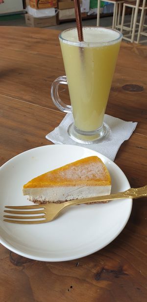 Mango cake at Ayurvedico Cafe in Pokhara
