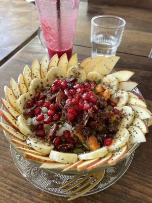 Mango smoothiebowl with hemp/coconut milk  at Ayurvedico Cafe in Pokhara