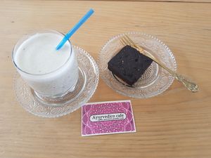 Cacao Banana Vegan Brownie at Ayurvedico Cafe in Pokhara