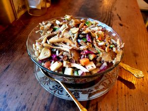 mushroom salad. yum at Ayurvedico Cafe in Pokhara