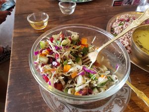 garden or green veggie salad. very good at Ayurvedico Cafe in Pokhara