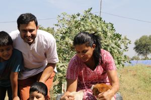 Farmer family at Sage Farm Cafe in Hyderabad