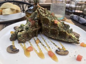Seaweed waffles   at Zest Ubud in Ubud