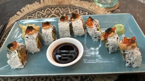 Tempura sushi #Veganuary at Zest Ubud in Ubud