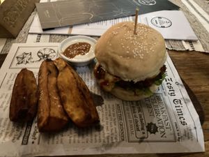 Mushroom burger was okay  at Zest Ubud in Ubud