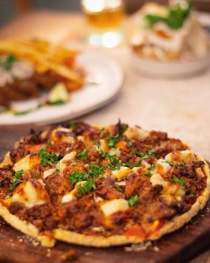 Jackfruit pizza - sooo good! at Zest Ubud in Ubud