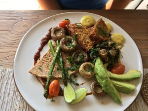 A Brit abroad (they had no tempeh so subbed in avocado  at Zest Ubud in Ubud
