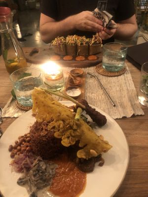 Nasi campur & Mini cowboy wrap  at Zest Ubud in Ubud