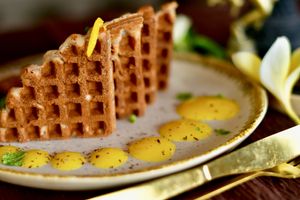 Dark side of the Moon waffles at Zest Ubud in Ubud