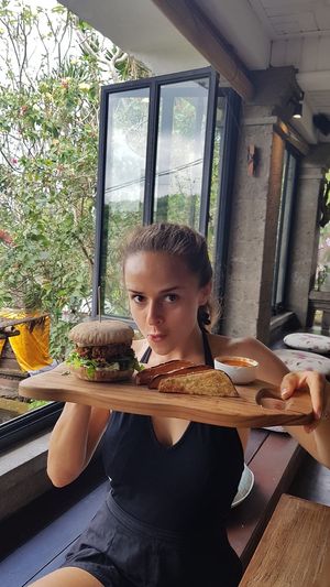 Pulled Jackfruit burger  at Zest Ubud in Ubud