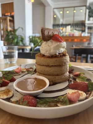 Vegan lotus pancakes   at Preach Cafe in Bondi Beach
