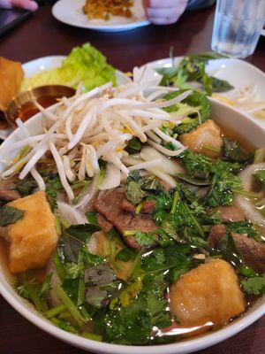 This pho is to die for. Not even kidding at Noble Vegetarian in Sacramento
