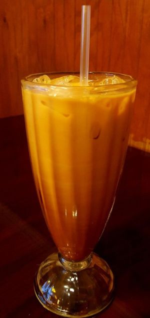Excellent non-dairy Thai Iced Tea at Noble Vegetarian in Sacramento