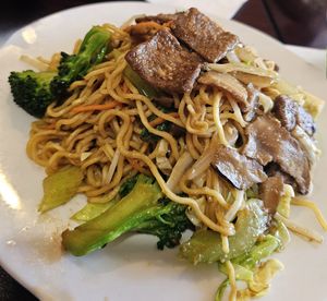 Lucky Chow Mein at Noble Vegetarian in Sacramento