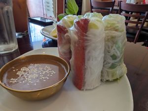 A2 - Roses on the grill at Noble Vegetarian in Sacramento