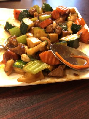 Kung Pao Vegeken at Noble Vegetarian in Sacramento