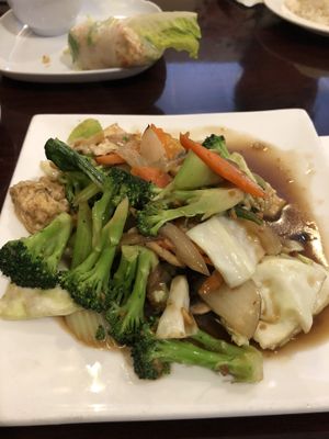 Love from Above (Longevity Roll in background) at Noble Vegetarian in Sacramento