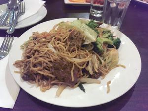 Vegan chow mein  at Noble Vegetarian in Sacramento