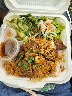 BBQ vermicelli at Noble Vegetarian in Sacramento