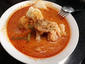 Lontong - eggless (takeaway, not the stall's utensils) at Keat Lim Vegetarian in North Singapore
