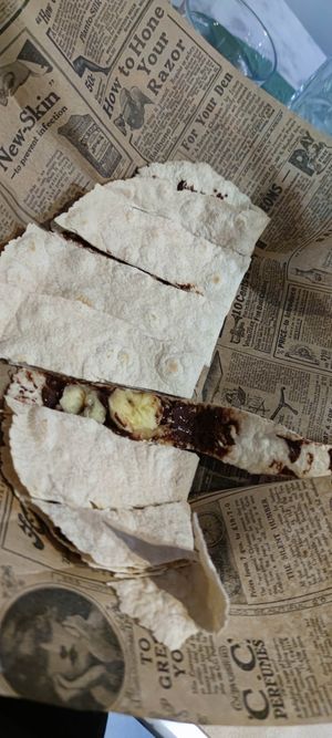 Chocolate banana desert at SAJ in Nice