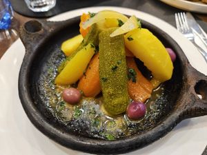 Vegetable tajine, not recommended at Cinema Cafe in Fes