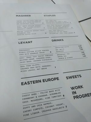 menu at Soul Food Sisters in Glasgow