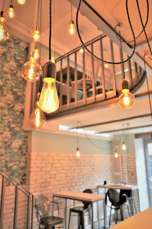 Interior at Veganeria in Budapest