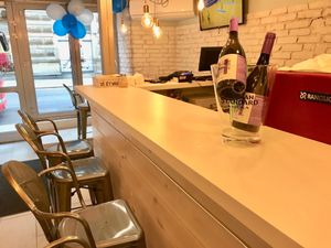 in the bar... at Veganeria in Budapest