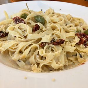 Tagliatelle at Veganeria in Budapest