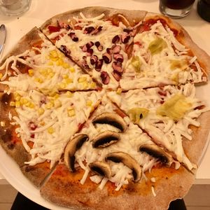 Four seasons pizza  at Veganeria in Budapest