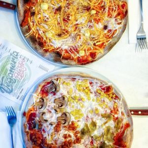 Yummy pizzas at Veganeria in Budapest