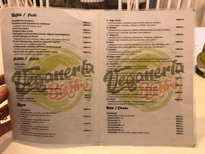 Menu page 2 and 3 at Veganeria in Budapest