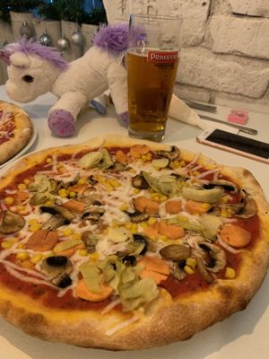 Pizza Grande at Veganeria in Budapest