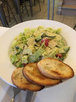 Cesar salad at Veganeria in Budapest