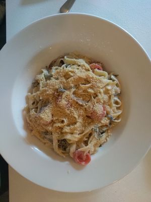 Pasta at Veganeria in Budapest