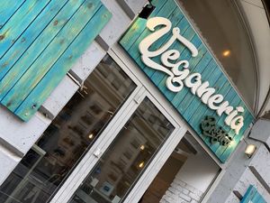 The entrance.  at Veganeria in Budapest